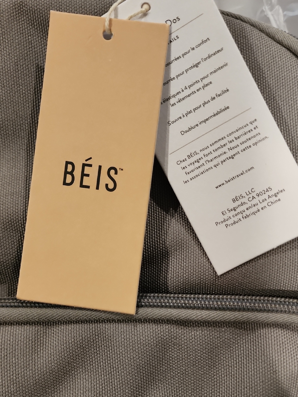 Beis Travel Backpack in Grey - Picture 10 of 13